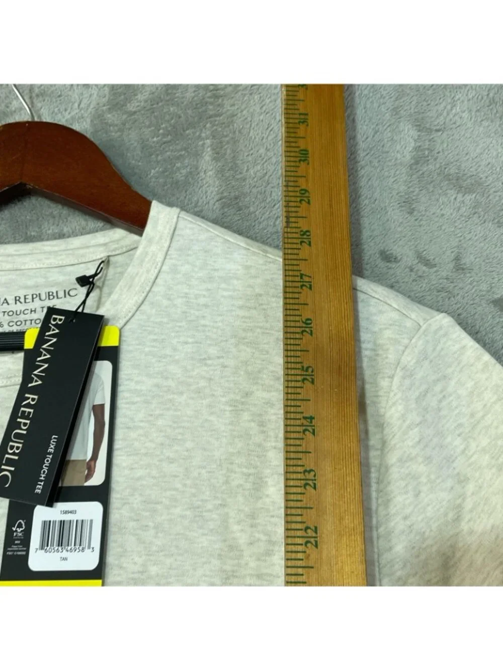 NWT Banana Republic Men's S Luxe Touch Tee Tan 100% Cotton